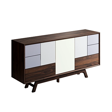 Elegant Walnut Sideboard: Stonebutterfly 3D model image 1 