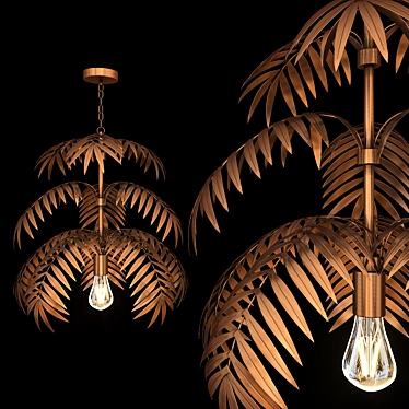 Bronze Coconut Leaf Lamp 3D model image 1 