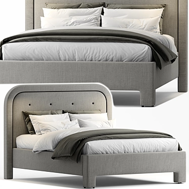 Elegant Lorainna Double Bed 3D model image 1 