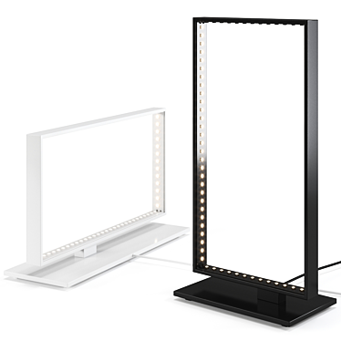 Sleek Black Square Table Lamp 3D model image 1 