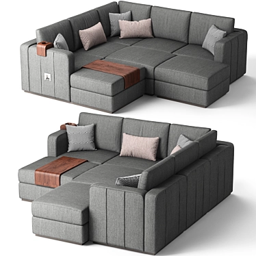 Ultimate Comfort: Lovesac Sectional Sofa 3D model image 1 