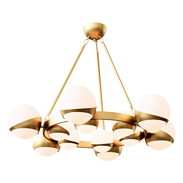 Elegant Antique Brass Chandelier 3D model image 1 