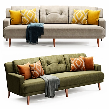 Luxury Brompton Sofa: Crafted Comfort 3D model image 1 