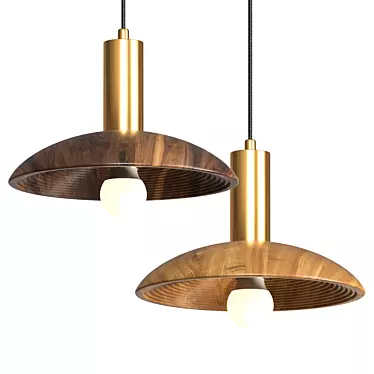 Minimalist Wooden Design Lamp 3D model image 1 
