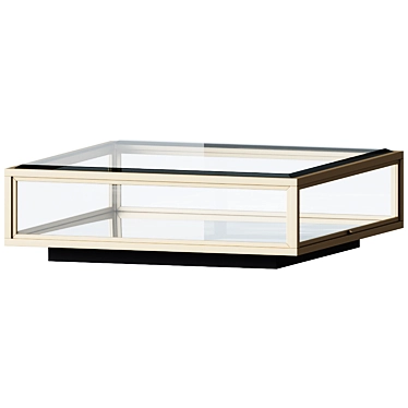 Elegant Brass & Glass Coffee Table 3D model image 1 