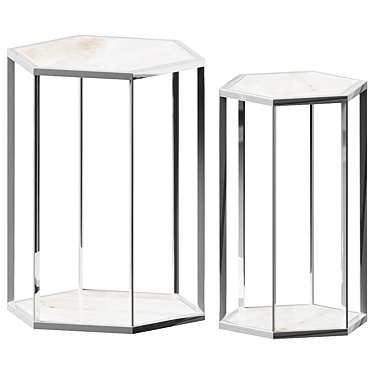 Elegant Eichholtz Taro Side Table Set 3D model image 1 