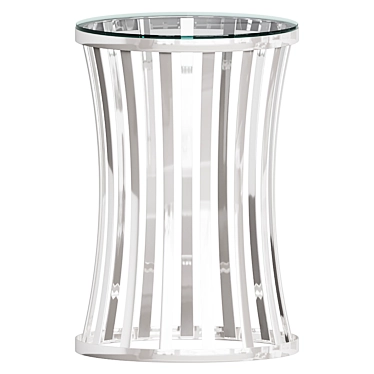 Chic Chilton Stainless Steel Glass Side Table 3D model image 1 