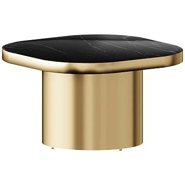 Elegant Brass Finish Side Table 3D model image 1 