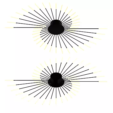 Modern Golden or Black LED Pendant Lights 3D model image 1 