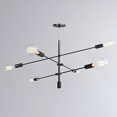 Vintage Black Chandelier - West Elm 3D model image 1 