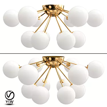 Freya Alexis Ceiling Chandelier - Elegant Lighting Solution 3D model image 1 