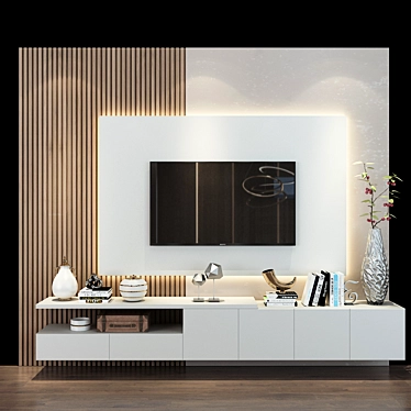 Modern TV Wall - 75 3D model image 1 