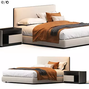 Luxury Ribbon Bed: Elegant and Stylish 3D model image 1 