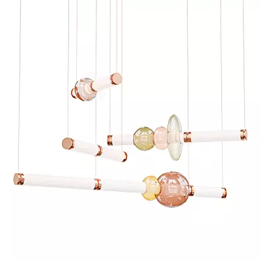 Blown Glass Pendant Lamp: Luna 3 3D model image 1 