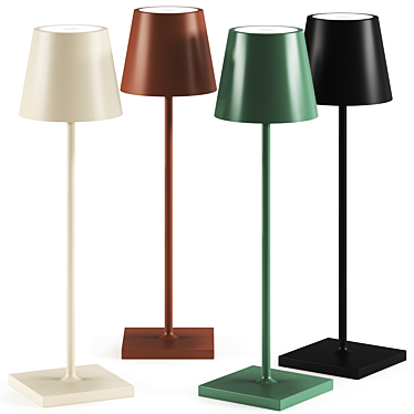 Elegant Portable Poldina Pro Table Lamp 3D model image 1 