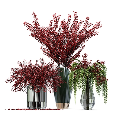 Berry Bliss: Delightful Bouquet Vases 3D model image 1 