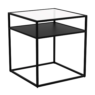 Sleek Glass Top Duran End Table 3D model image 1 