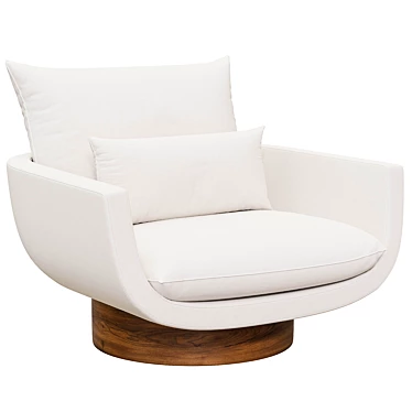 Yabu Pushelberg Rua Ipanema Chair: Textured Wool Elegance 3D model image 1 