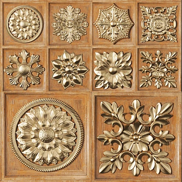 Square Trim Ornaments for 3D Software 3D model image 1 