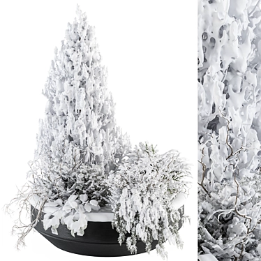 Winter Wonderland Set: Outdoor Snowy Garden 3D model image 1 