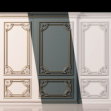 Elegant Wall Molding Design 3D model image 1 