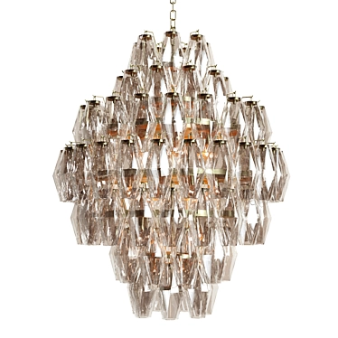 Smoked Glass Elegance: Benini Chandelier 3D model image 1 