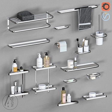 4Union AKS-0010 Bathroom Accessories Set 3D model image 1 