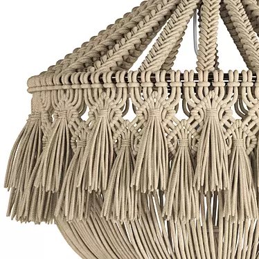 Boho Macrame Chandelier 3D model image 1 