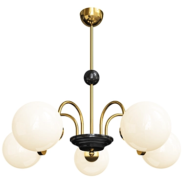 Sleek Milk Glass Ceiling Chandelier 3D model image 1 