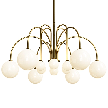 Minimalist Milk Glass Chandelier 3D model image 1 