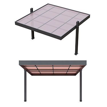 Durable Polycarbonate Carport 3D model image 1 