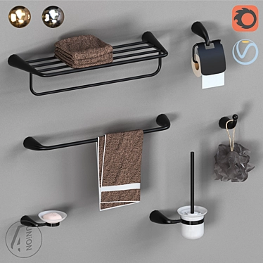 AKS-0011 Bath Accessory Set | Luxury Bathroom Essentials 3D model image 1 