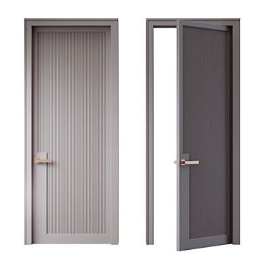 Elegant Minimalist MDF Door 3D model image 1 