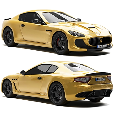 Luxury Gold Chrome Maserati Granturismo 3D model image 1 