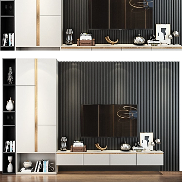 Sleek TV Wall Unit - 75 3D model image 1 