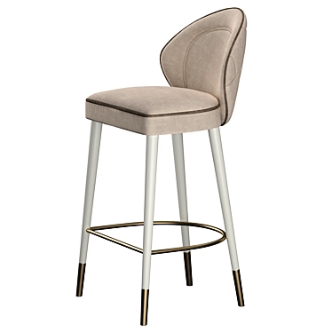 Elegant Quilted Sophia Bar Stool 3D model image 1 