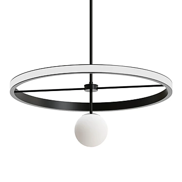 Elegant Pendant Ring Light 3D model image 1 