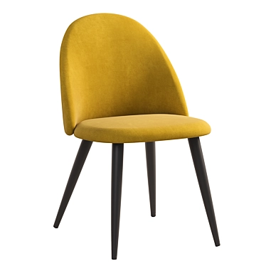 Elegant Mustard Velvet Chair 3D model image 1 