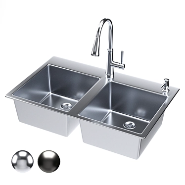 Elegant MOEN Sink: Stylish & Durable 3D model image 1 