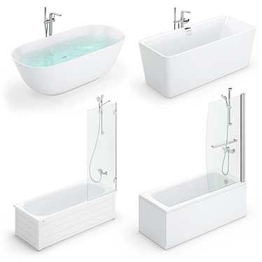 Luxury Bath Set: Gustavsberg, Ideal, Villeroy & Boch 3D model image 1 