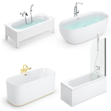 Luxury Bath Set | Gustavsberg, Ideal, Villeroy & Boch 3D model image 1 