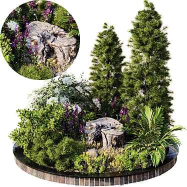 Lush Greens Garden Set 3D model image 1 