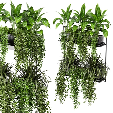 Metal Box Hanging Plants Set 3D model image 1 