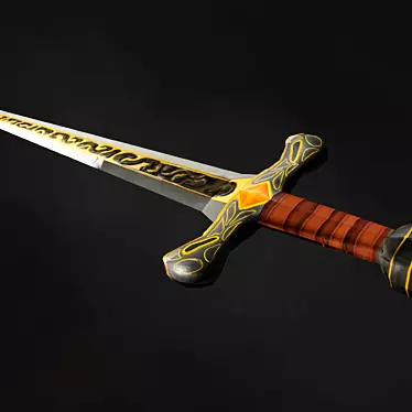 Gilded Blade of Power 3D model image 1 