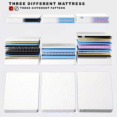 3D Mattress Collection: Versatile Designs & High-Quality Materials 3D model image 1 