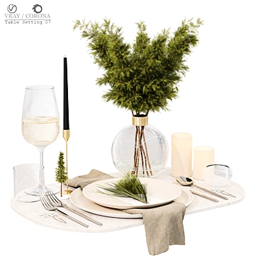 Elegant Table Setting Set 3D model image 1 