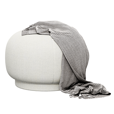 Ferm Living Rico Boucle Off-White Pouf: Versatile and Elegant! 3D model image 1 