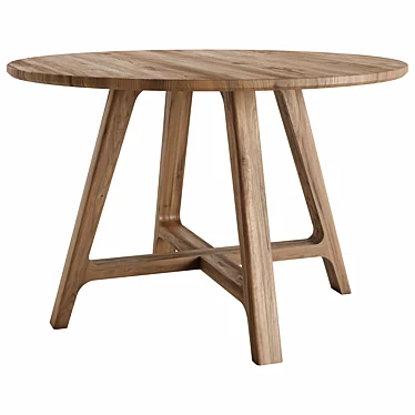 Sleek Surly Round Dining Table 3D model image 1 