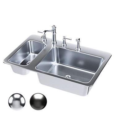Modern MOEN Sink: Sleek Design & Maximum Functionality 3D model image 1 