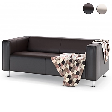 Klippan Ikea Sofa with Throw 3D model image 1 